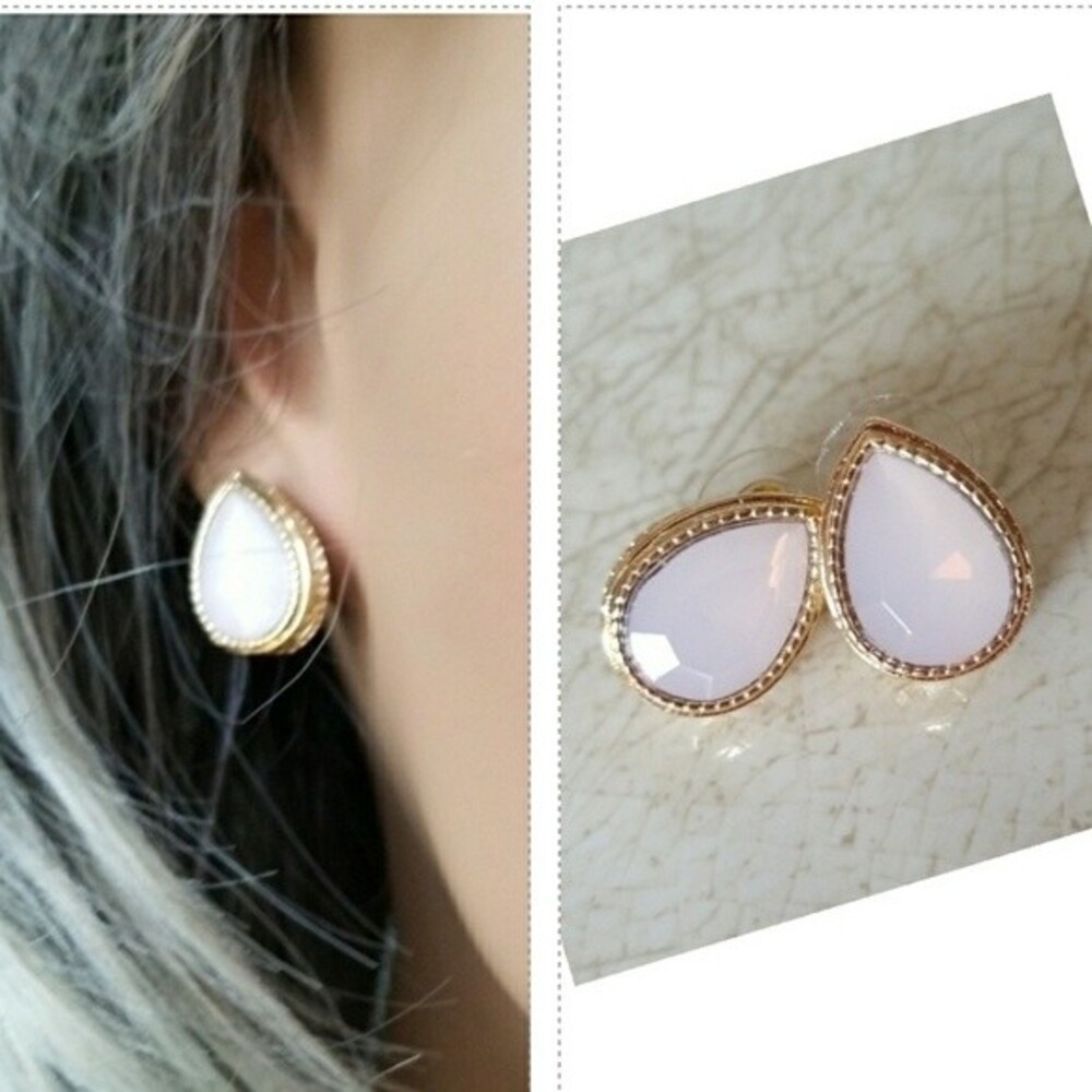 Stud earrings set Blush Pink  gold *